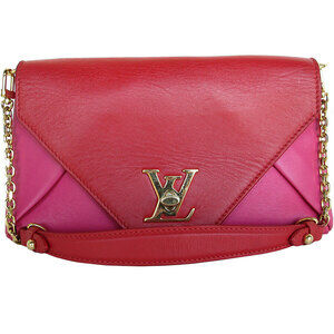 Louis Vuitton Love Note Shoulder Bag Red Magenta Gold Leather